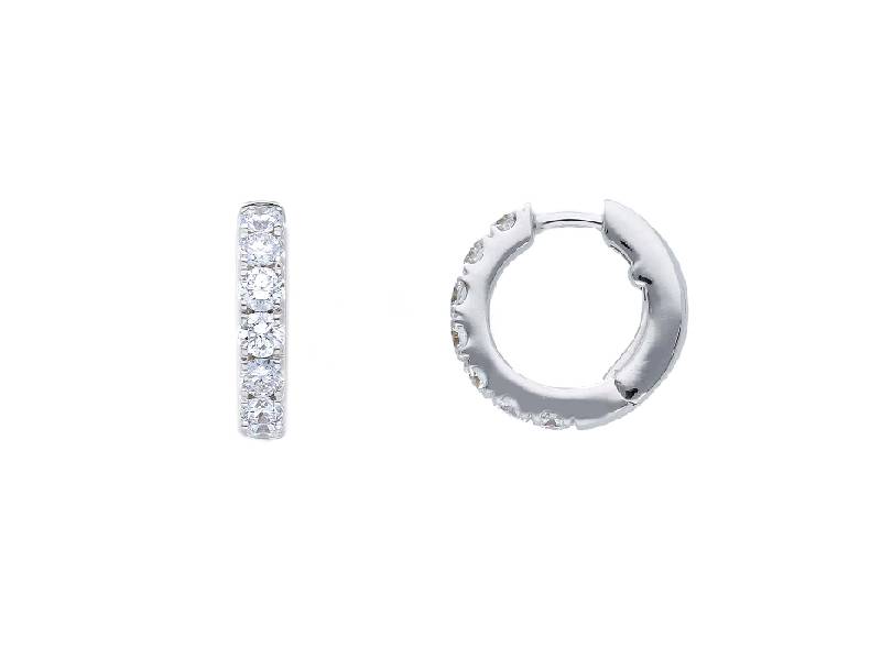 WHITE GOLD HOOP EARRINGS WITH DIAMONDS LJ ROMA 254593BD